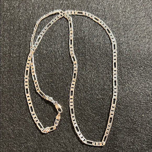 Jewelry - 925 Sterling Silver 26” Figaro-Style Chain Necklace in Silver